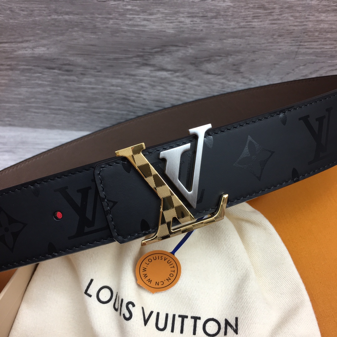 最高級ルイヴィトンスーパーコピー ルイヴィトンベルトコピー ベルト・LV シェイク 40MM リバーシブル ブラック モノグラム・エクリプス キャンバス シルバー金具 202405653 - 画像 (4)