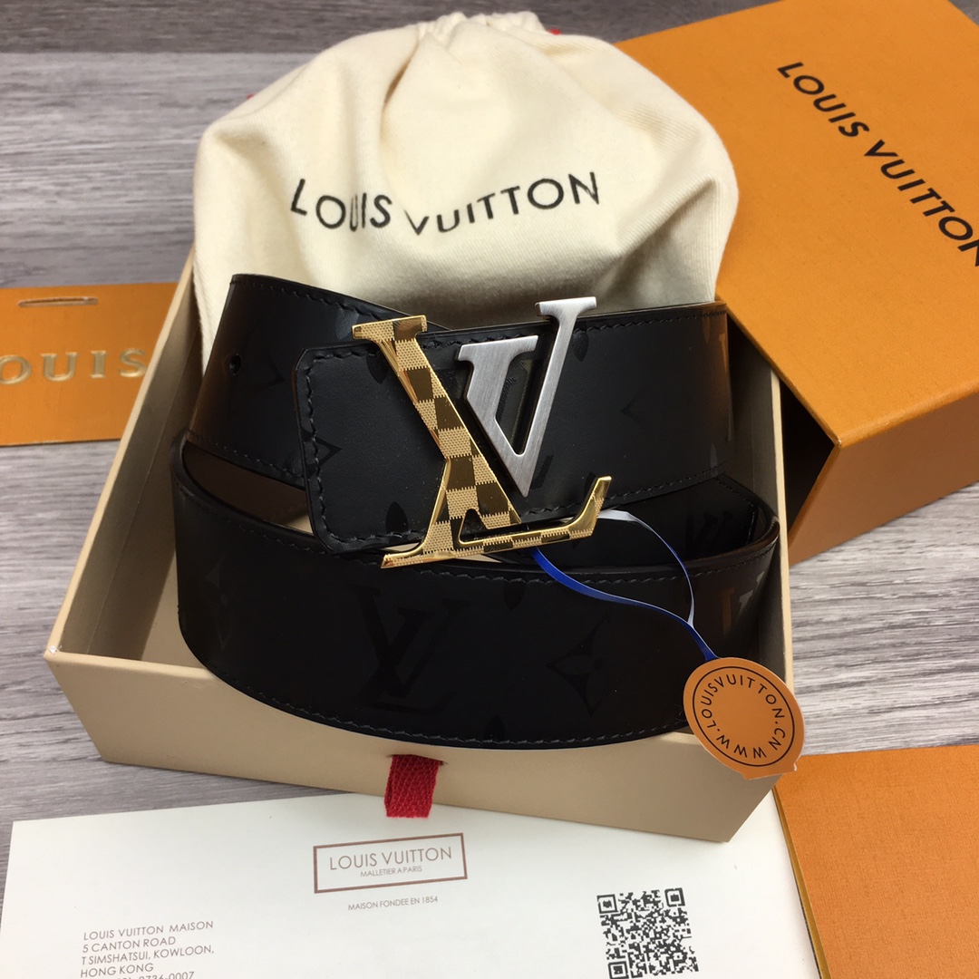最高級ルイヴィトンスーパーコピー ルイヴィトンベルトコピー ベルト・LV シェイク 40MM リバーシブル ブラック モノグラム・エクリプス キャンバス シルバー金具 202405653 - 画像 (2)