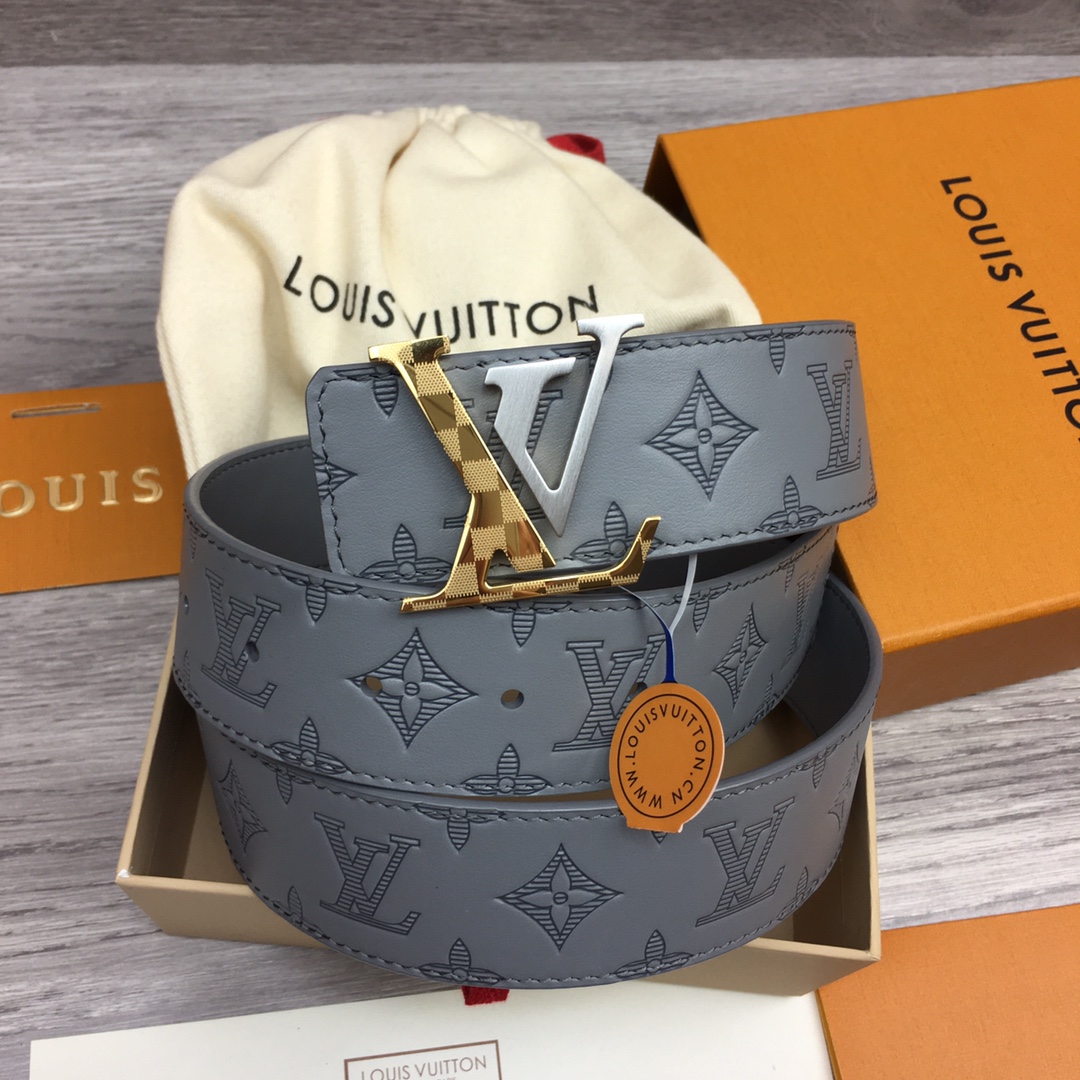 最高級ルイヴィトンスーパーコピー ルイヴィトンベルトコピー ベルト・LV イニシャル 40MM リバーシブル ブルー モノグラム・アンプラント レザー シルバー金具 202405659 - 画像 (4)