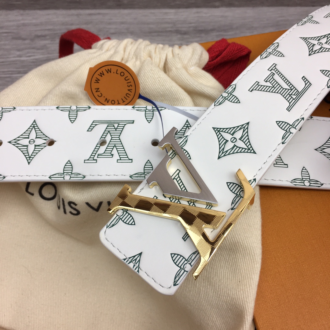 最高級ルイヴィトンスーパーコピー ルイヴィトンベルトコピー ベルト・LV イニシャル 40MM リバーシブル ホワイト モノグラム・アンプラント レザー シルバー金具 202405660 - 画像 (5)