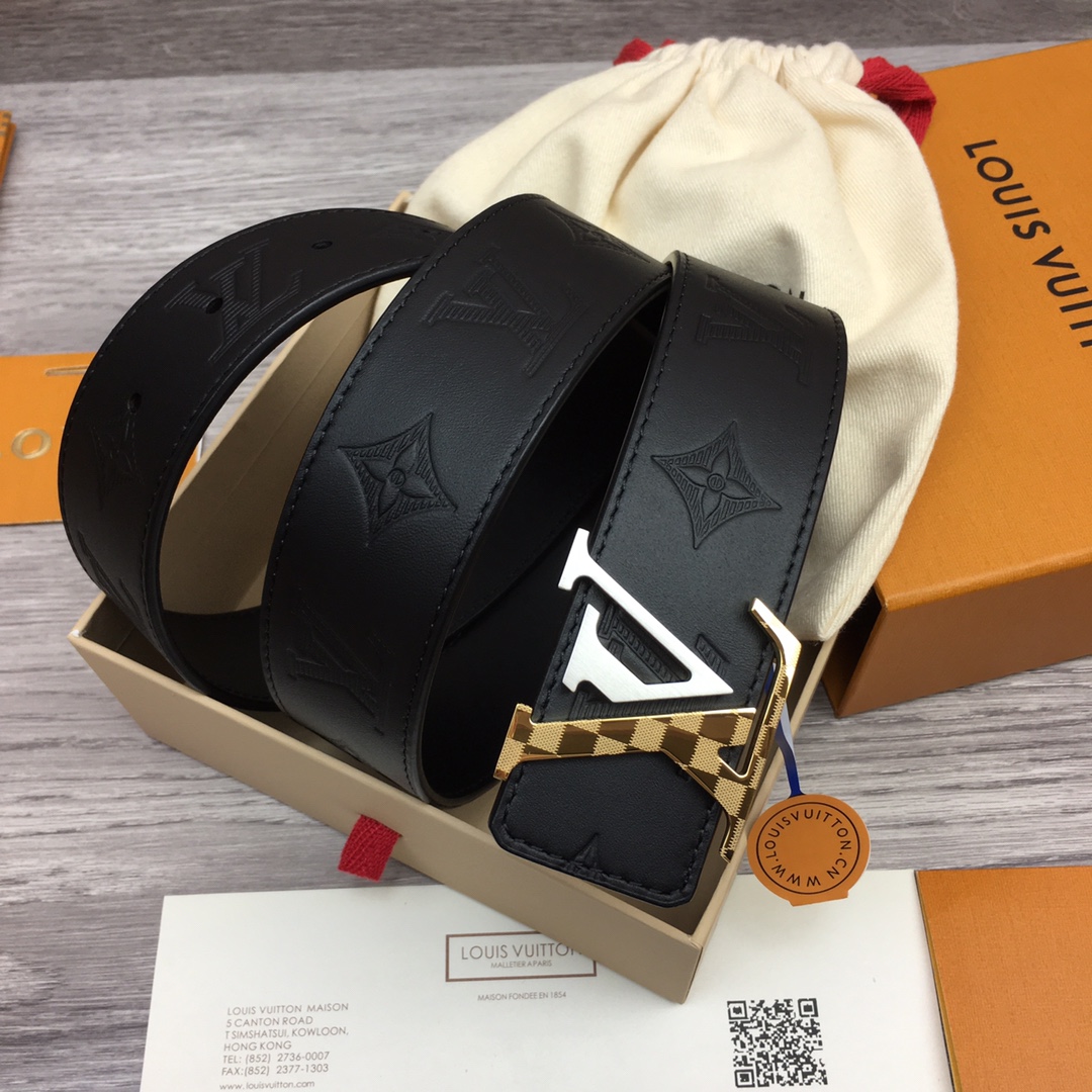 最高級ルイヴィトンスーパーコピー ルイヴィトンベルトコピー ベルト・LV イニシャル 40MM リバーシブル ブラック モノグラム・アンプラント レザー シルバー金具 202405661 - 画像 (2)