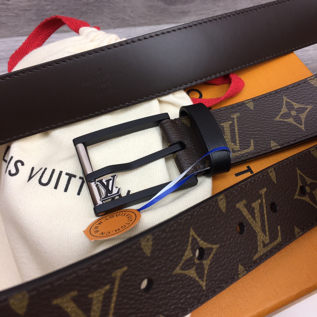 最高級ルイヴィトンスーパーコピー ルイヴィトンベルトコピー ベルト・LV イニシャル 35MM リバーシブル モノグラム キャンバス、カーフレザー シルバー金具 202405666 - 画像 (2)