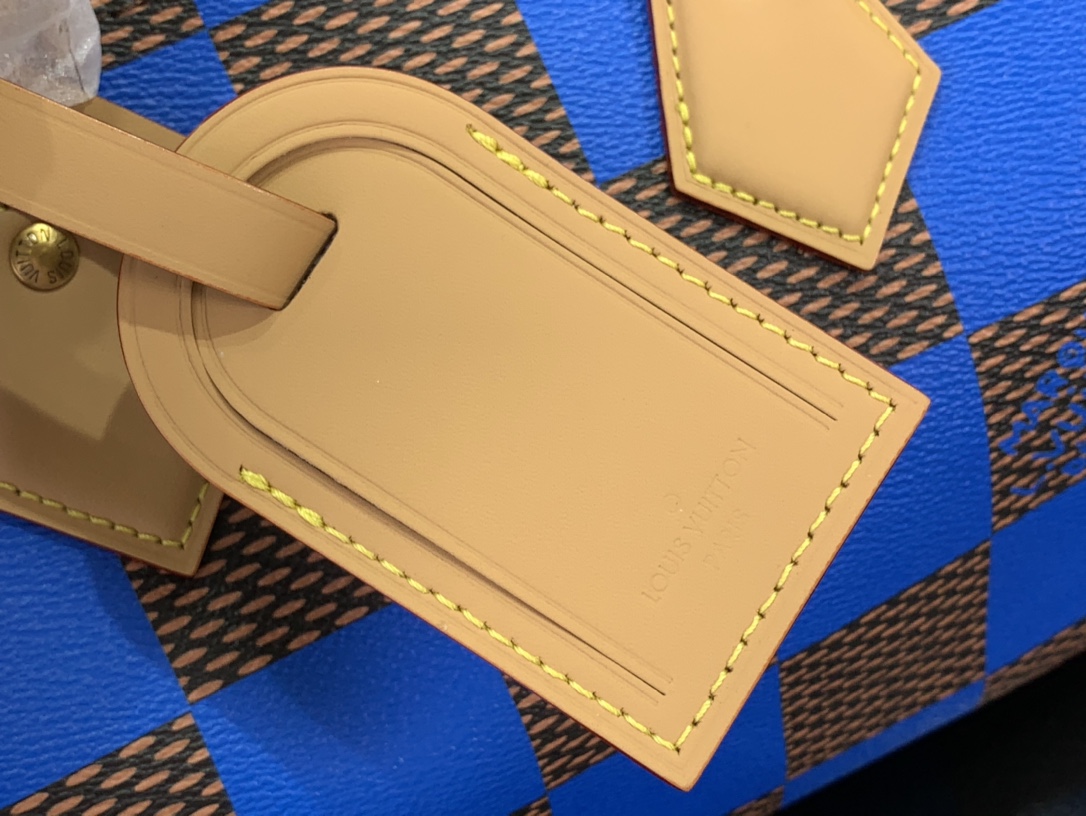 最高級ルイヴィトンスーパーコピー ルイヴィトン ボストンバッグ 新品 スピーディ・バンドリエール 25 ブルー N40585 ダミエ・ポップ キャンバス ゴールド金具 - 画像 (6)