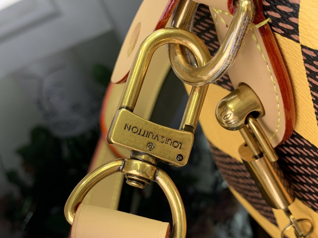 最高級ルイヴィトンスーパーコピー ルイヴィトン ボストンバッグ 新品 スピーディ・バンドリエール 25 イエロー N40584 ダミエ・ポップ キャンバス ゴールド金具 - 画像 (4)