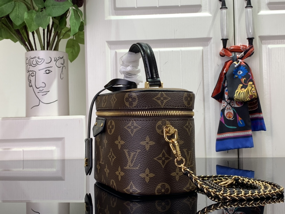 ルイヴィトン ポーチ 新作 Louis Vuitton ヴァニティ PM ダークブラウン M47128 モノグラム・キャンバス ゴールド金具 - 画像 (9)