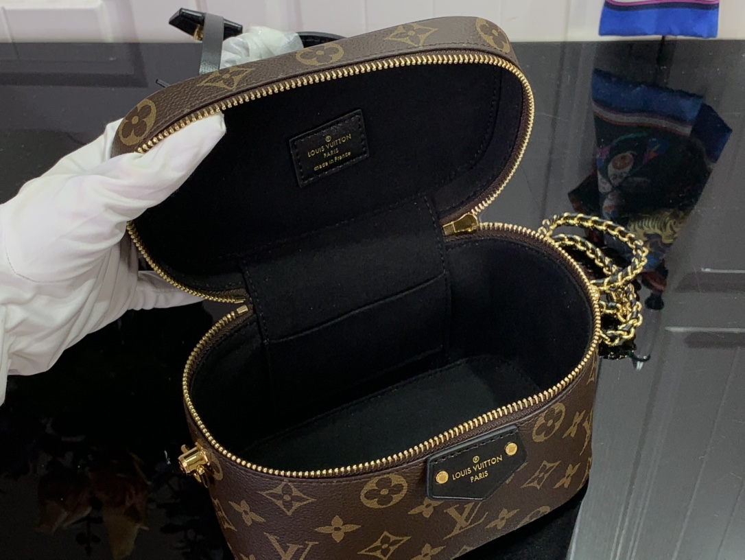 ルイヴィトン ポーチ 新作 Louis Vuitton ヴァニティ PM ダークブラウン M47128 モノグラム・キャンバス ゴールド金具 - 画像 (3)