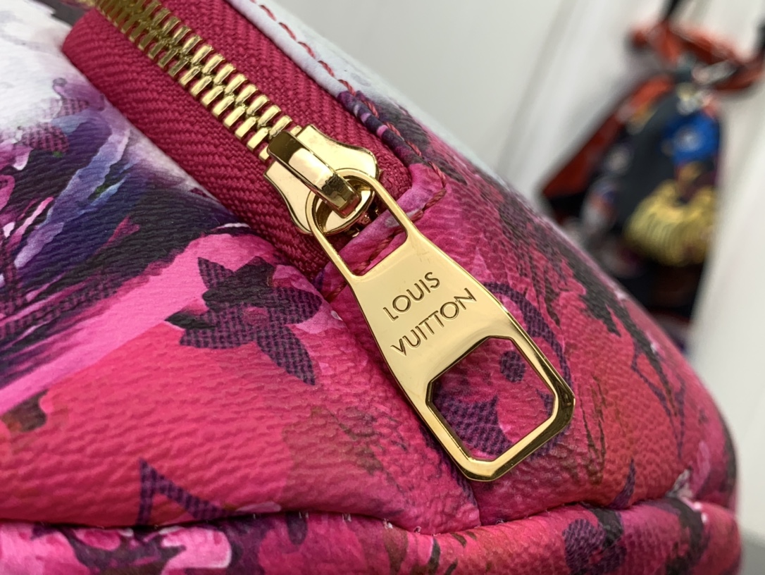 ルイヴィトン バムバッグ 新作 Louis Vuitton ラッシュ・バムバッグ ピンク M24987 サーフィン・モノグラム ゴールド金具 - 画像 (5)