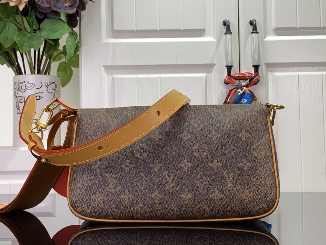 ルイヴィトン ホーボーバッグ 新作 Louis Vuitton ポシェット・アクセソワール XL ダークブラウン M11623 モノグラム・ダスト キャンバス ゴールド金具 - 画像 (8)