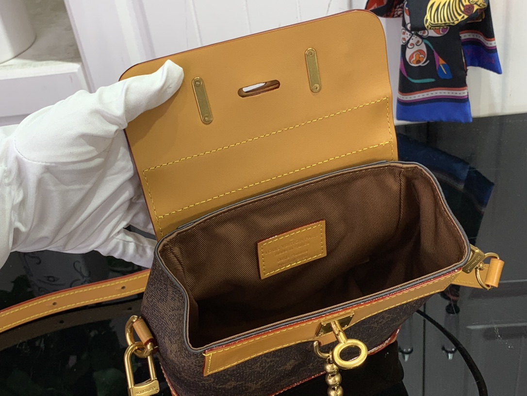 ルイヴィトン ホーボーバッグ 新作 Louis Vuitton ナノ・スティーマー 15 ダークブラウン M11630 モノグラム・ダスト キャンバス ゴールド金具 - 画像 (3)