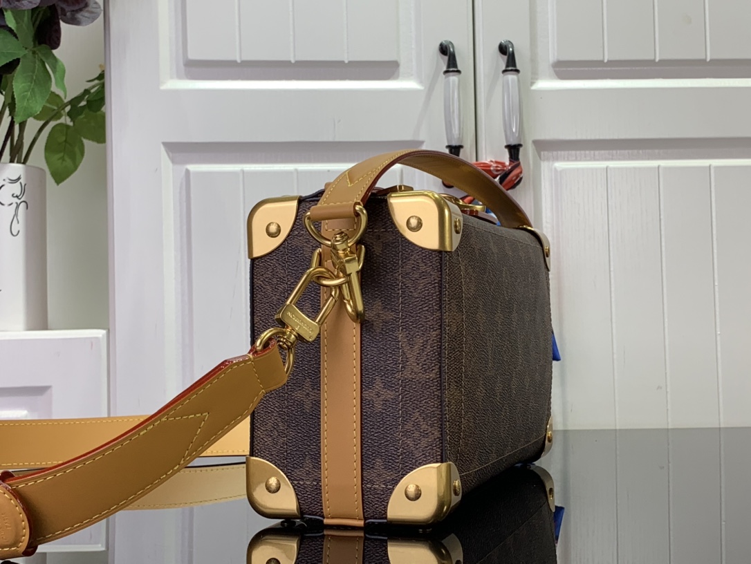 ルイヴィトン ショルダーバッグ 新作 Louis Vuitton ソウル・トランク EW ダークブラウン M11536 モノグラム・ダスト キャンバス ゴールド金具 - 画像 (9)