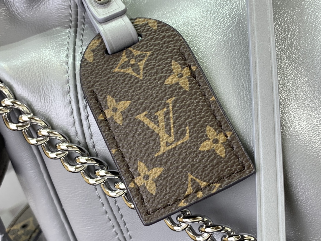 ルイヴィトン ホーボーバッグ 新作 Louis Vuitton キャリーオール・カーゴ PM 2024秋冬新作 トリアノン グレー M12579 ラムレザー シルバー金具 - 画像 (6)