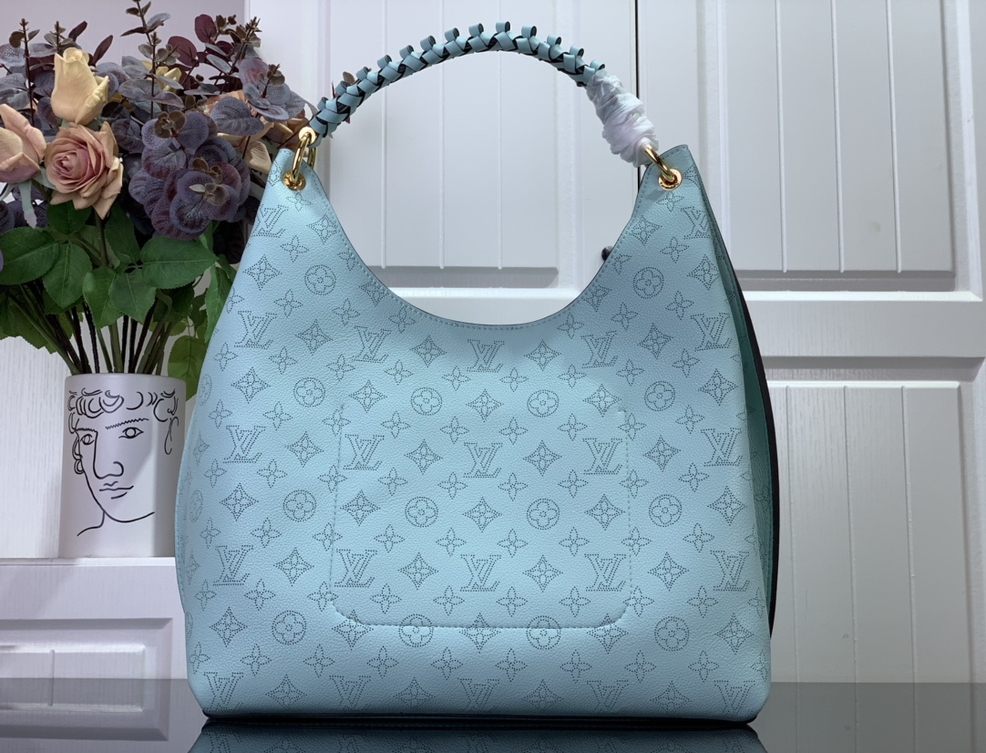 ルイヴィトン ホーボーバッグ 新作 Louis Vuitton マヒナ ミネラル ブルー M21775 牛革 シルバー金具 - 画像 (8)