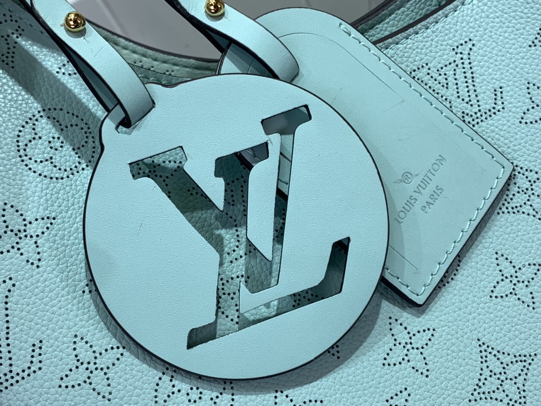 ルイヴィトン ホーボーバッグ 新作 Louis Vuitton マヒナ ミネラル ブルー M21775 牛革 シルバー金具 - 画像 (6)