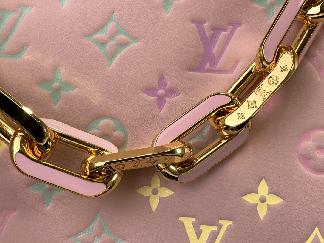 ルイヴィトン ショルダーバッグ 新作 Louis Vuitton クッサン PM ピンク M25110 ラムレザー ゴールド金具 - 画像 (6)