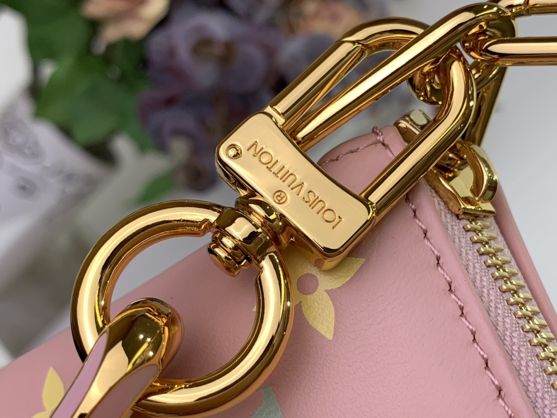 ルイヴィトン ショルダーバッグ 新作 Louis Vuitton クッサン PM ピンク M25110 ラムレザー ゴールド金具 - 画像 (4)