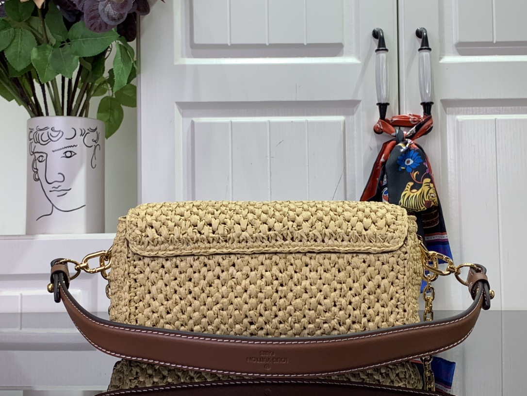 ルイヴィトン ホーボーバッグ 新作 Louis Vuitton ツイスト WEST ナチュラル / タン M25030 ラフィア ゴールド金具 - 画像 (8)