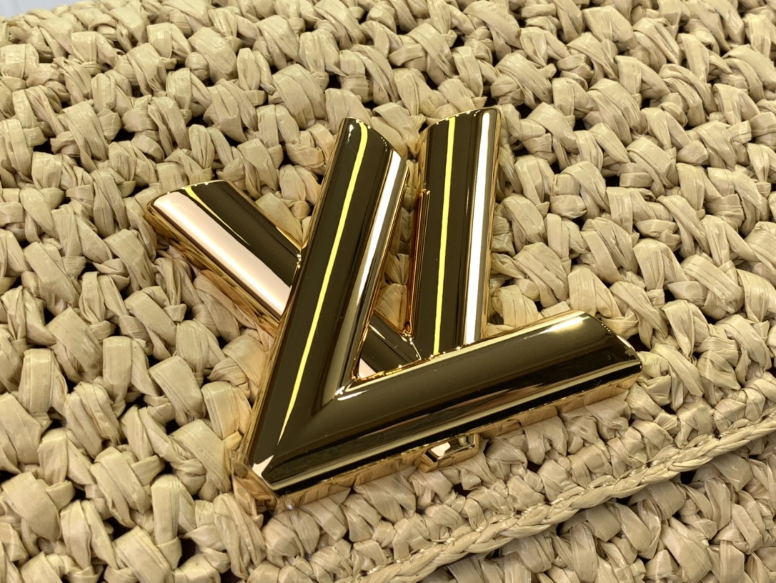 ルイヴィトン ホーボーバッグ 新作 Louis Vuitton ツイスト WEST ナチュラル / タン M25030 ラフィア ゴールド金具 - 画像 (5)