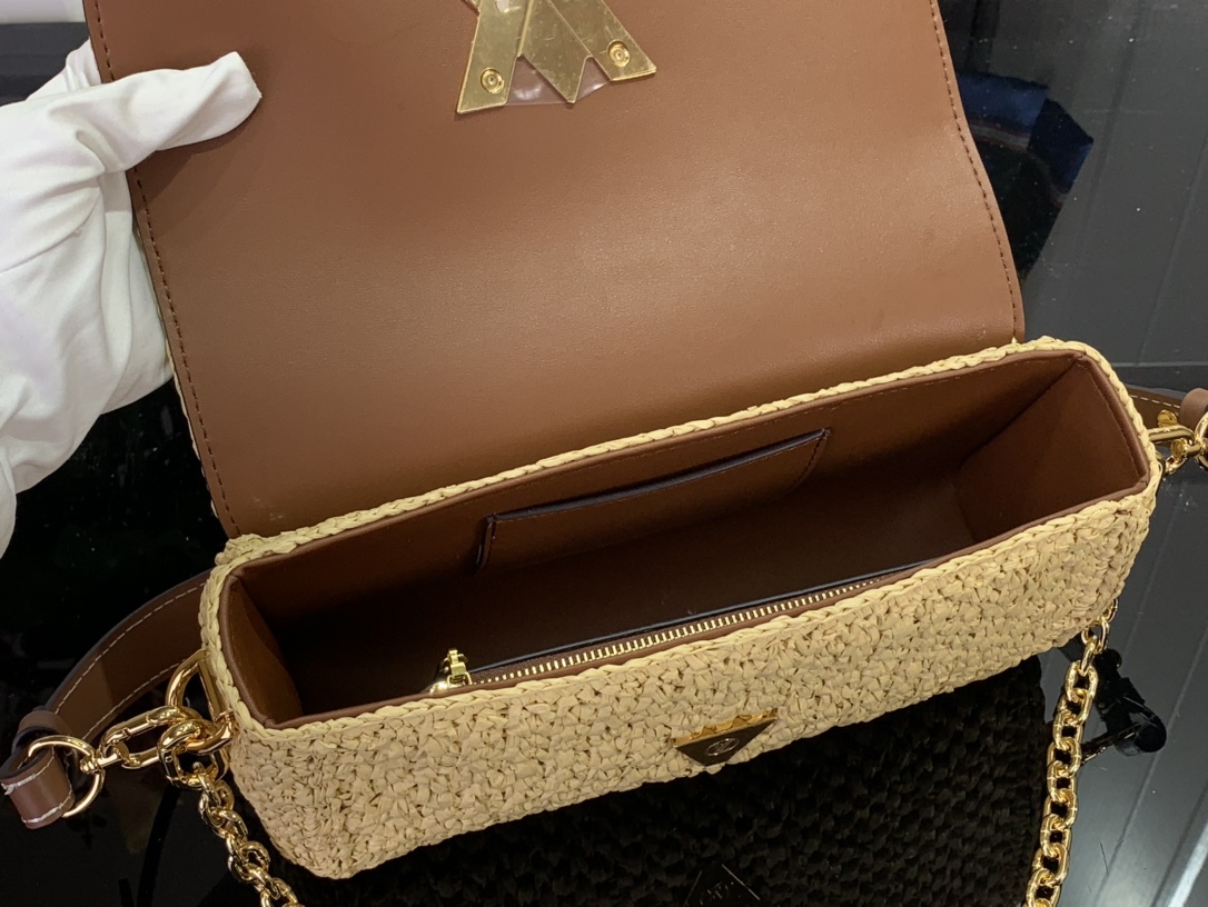 ルイヴィトン ホーボーバッグ 新作 Louis Vuitton ツイスト WEST ナチュラル / タン M25030 ラフィア ゴールド金具 - 画像 (3)