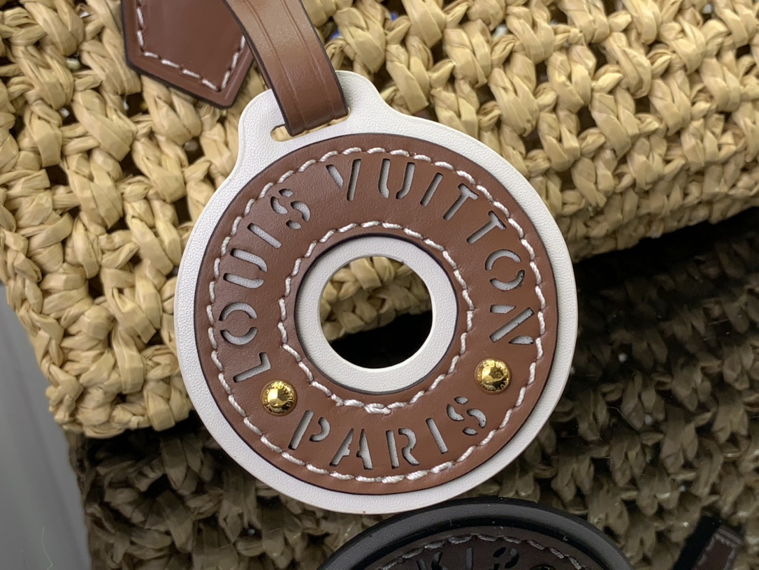 ルイヴィトン バンドリエール 新作 ボストンバッグ Louis Vuitton ナノ・スピーディ ナチュラル / タン M83525 ラフィア ゴールド金具 - 画像 (6)