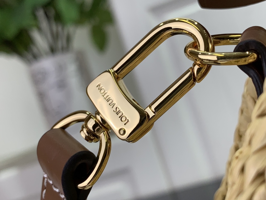 ルイヴィトン バンドリエール 新作 ボストンバッグ Louis Vuitton ナノ・スピーディ ナチュラル / タン M83525 ラフィア ゴールド金具 - 画像 (5)