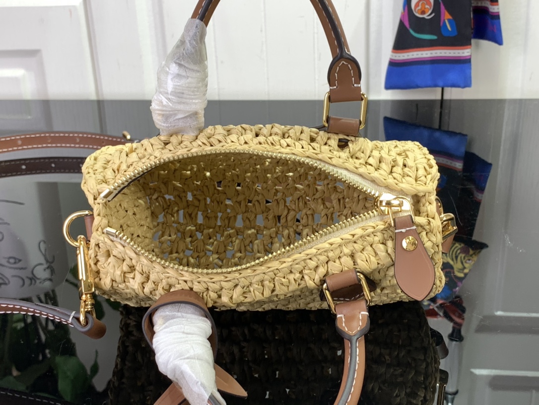 ルイヴィトン バンドリエール 新作 ボストンバッグ Louis Vuitton ナノ・スピーディ ナチュラル / タン M83525 ラフィア ゴールド金具 - 画像 (3)