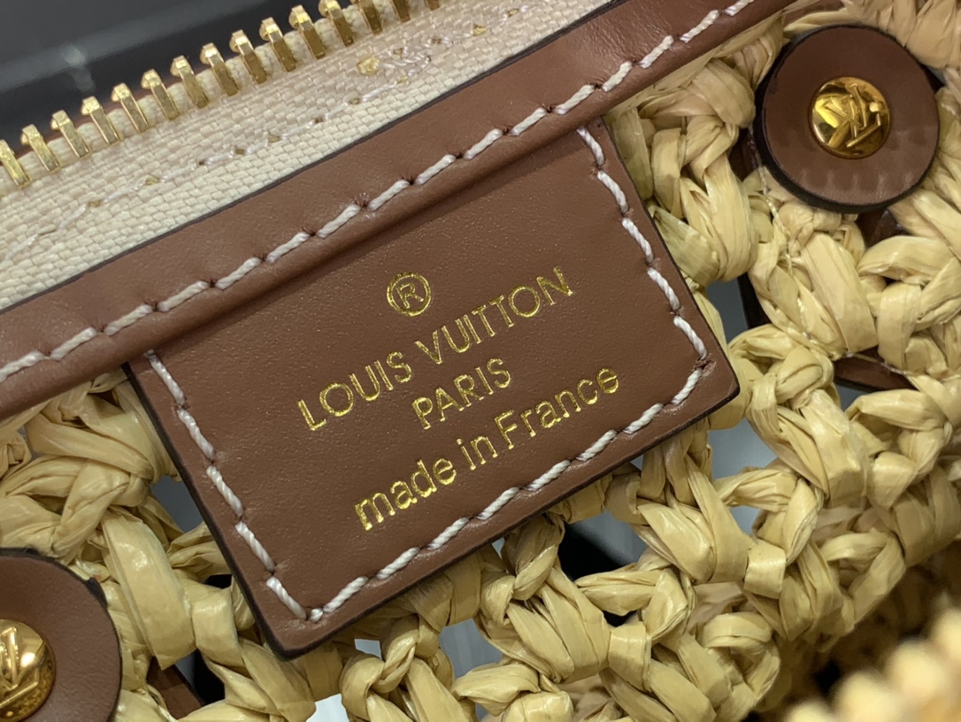 ルイヴィトン バンドリエール 新作 ボストンバッグ Louis Vuitton ナノ・スピーディ ナチュラル / タン M83525 ラフィア ゴールド金具 - 画像 (2)