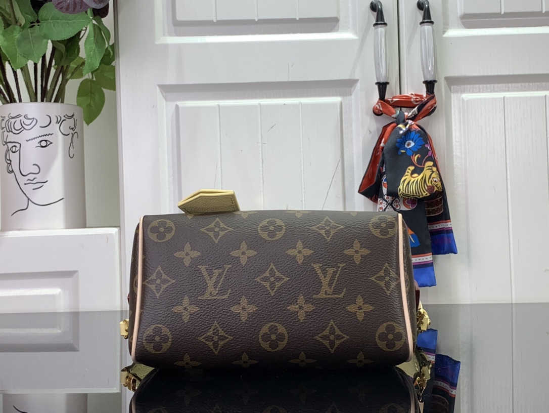 ルイヴィトン バンドリエール 新作 ボストンバッグ Louis Vuitton スピーディ・バンドリエール 18 ダークブラウン M46970 モノグラム・キャンバス ゴールド金具 - 画像 (6)