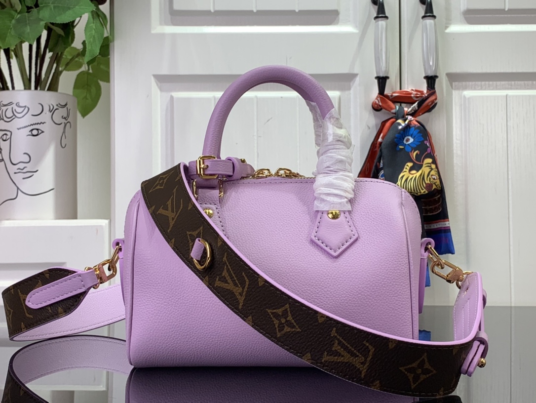 ルイヴィトン バンドリエール 新作 ボストンバッグ Louis Vuitton スピーディ・バンドリエール 18 フューシャ M24598 トリヨンレザー ゴールド金具 - 画像 (2)