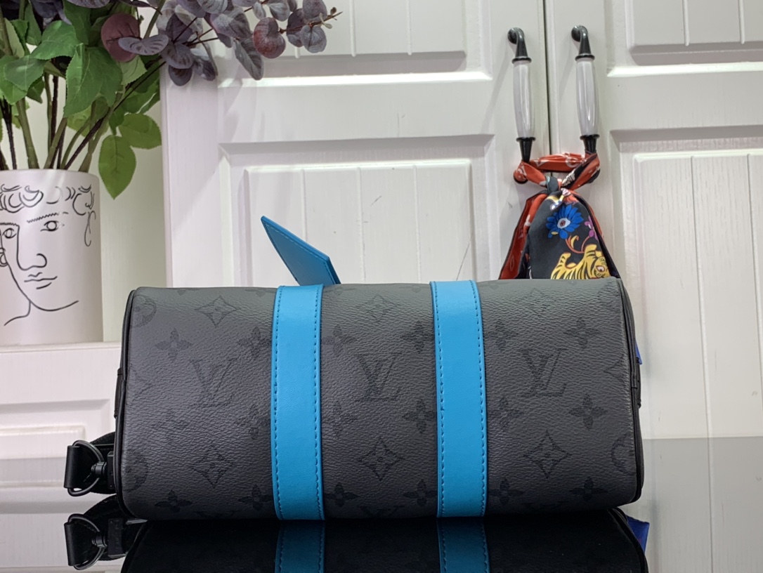 ルイヴィトン バンドリエール 新作 Louis Vuitton キーポル・バンドリエール 25 ターコイズ M11645 モノグラム・エクリプス ブラック金具 ボストンバッグ - 画像 (7)