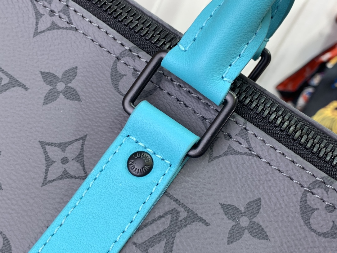 ルイヴィトン バンドリエール 新作 Louis Vuitton キーポル・バンドリエール 45 ターコイズ M11481 モノグラム・エクリプス ブラック金具 ボストンバッグ - 画像 (3)