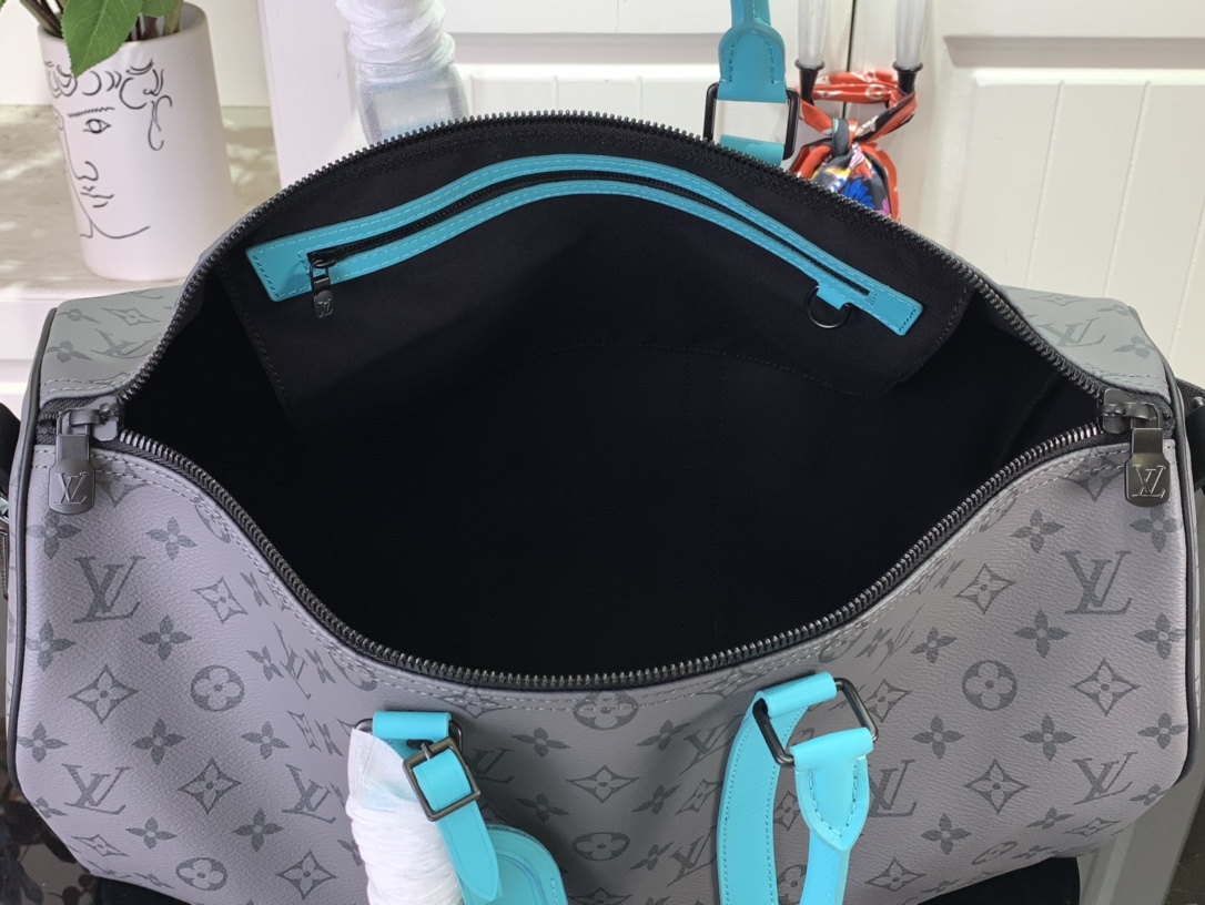 ルイヴィトン バンドリエール 新作 Louis Vuitton キーポル・バンドリエール 45 ターコイズ M11481 モノグラム・エクリプス ブラック金具 ボストンバッグ - 画像 (2)