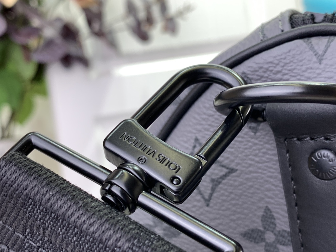 ルイヴィトン バンドリエール 新作 Louis Vuitton キーポル・バンドリエール 55 ターコイズ M41414 モノグラム・エクリプス ブラック金具 ボストンバッグ - 画像 (5)