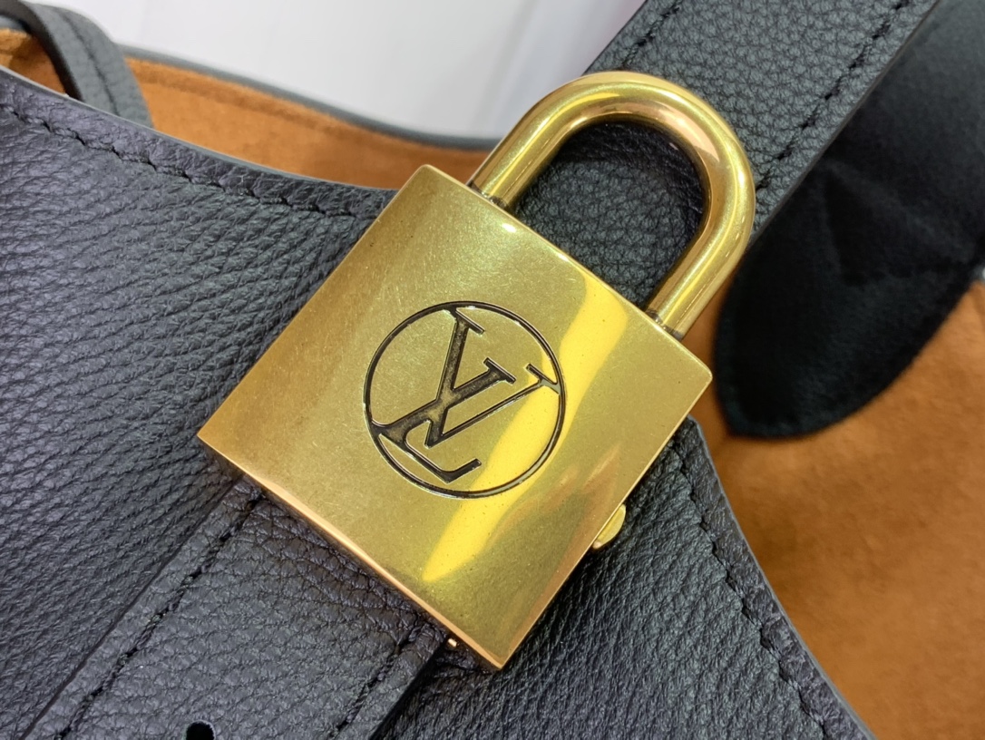 ルイヴィトン ホーボーバッグ 新作 Louis Vuitton ロウキー・ホーボー PM ブラック M25352 カーフレザー ゴールド金具 - 画像 (5)