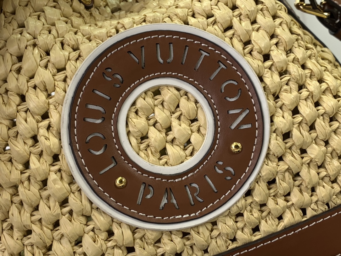 ルイヴィトン ショルダーバッグ 新作 Louis Vuitton ノエ BB 2024新作 ナチュラル / タン M24722 ラフィア(ヤシ) ゴールド金具 - 画像 (5)