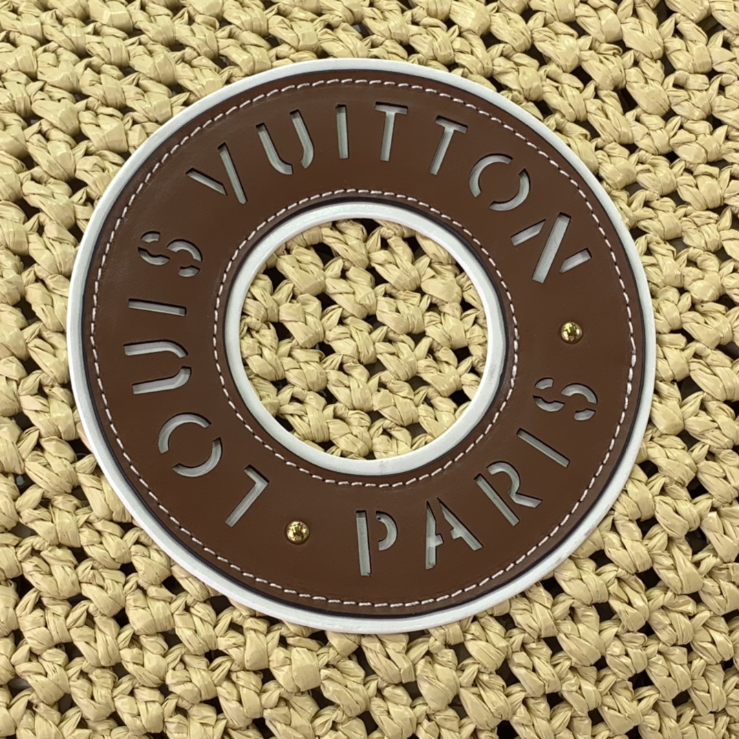 ルイヴィトン トートバッグ 新作 Louis Vuitton オンザゴー MM 2024新作 ナチュラル / タン M24723 ラフィア(ヤシ) ゴールド金具 - 画像 (6)