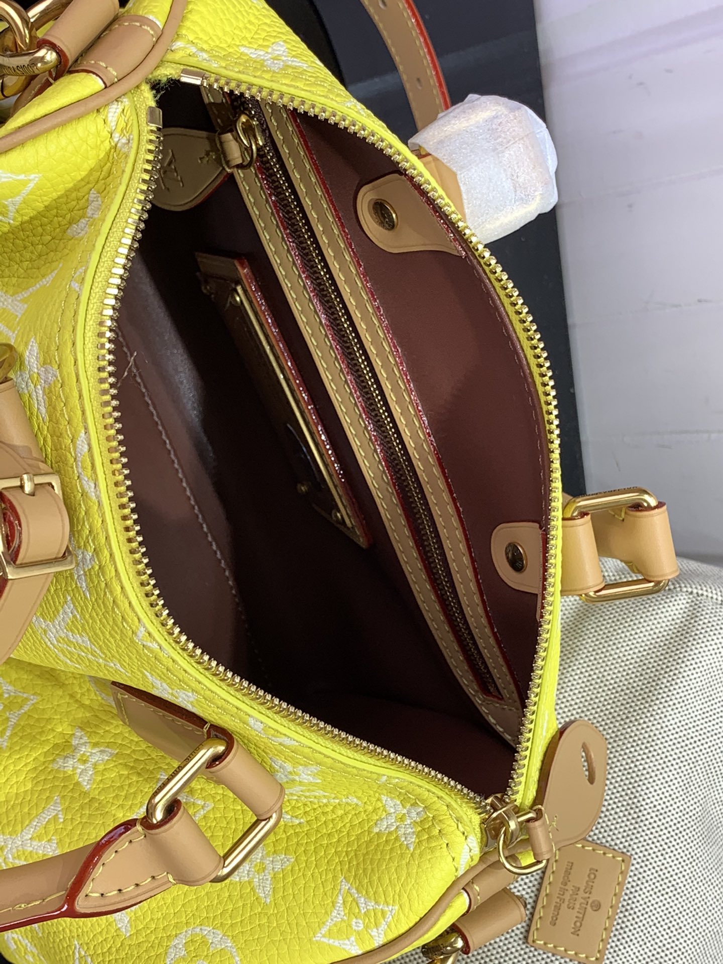 ルイヴィトン バンドリエール 新作 Louis Vuitton スピーディ P9 バンドリエール 25 イエロー M24426 カーフレザー ゴールド金具 ボストンバッグ - 画像 (3)