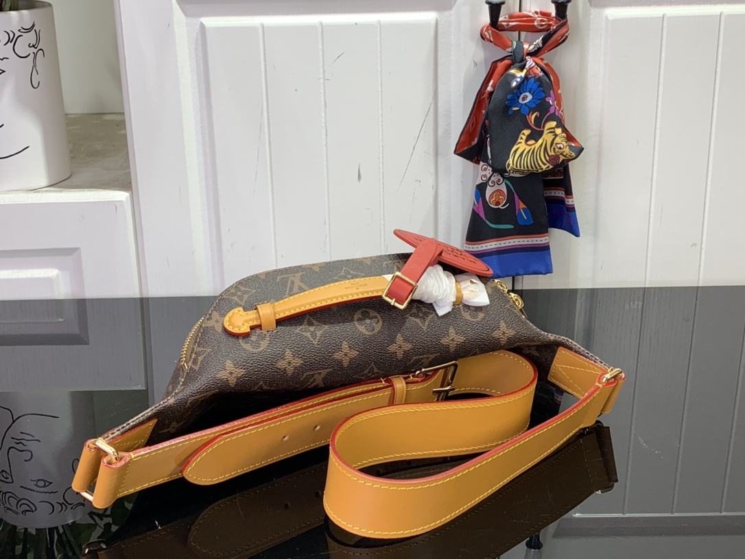 ルイヴィトン バムバッグ 新作 Louis Vuitton ラッシュ・バムバッグ ダークブラウン M11539 モノグラム・ダスト キャンバス ゴールド金具 - 画像 (8)