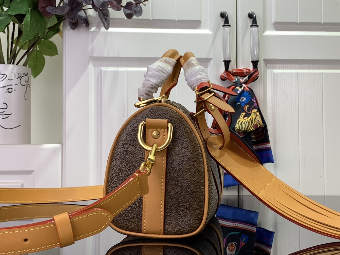 ルイヴィトン バンドリエール 新作 Louis Vuitton キーポル・バンドリエール 25 ダークブラウン M11542 モノグラム・ダスト キャンバス ゴールド金具 ボストンバッグ - 画像 (9)