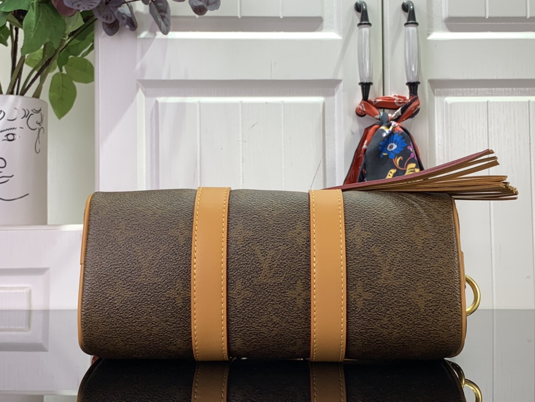 ルイヴィトン バンドリエール 新作 Louis Vuitton キーポル・バンドリエール 25 ダークブラウン M11542 モノグラム・ダスト キャンバス ゴールド金具 ボストンバッグ - 画像 (7)