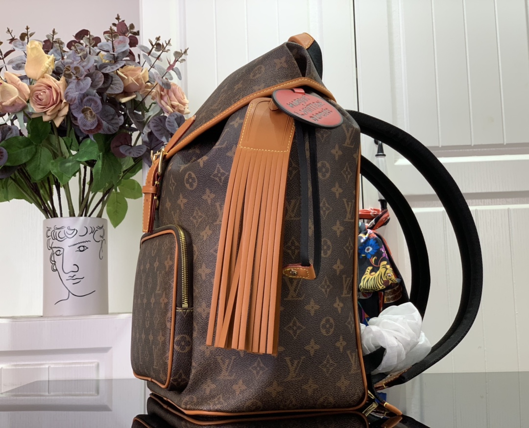 ルイヴィトン リュック 新作 Louis Vuitton モンスリ・バックパック ダークブラウン M11540 モノグラム・ダスト キャンバス ゴールド金具 - 画像 (8)