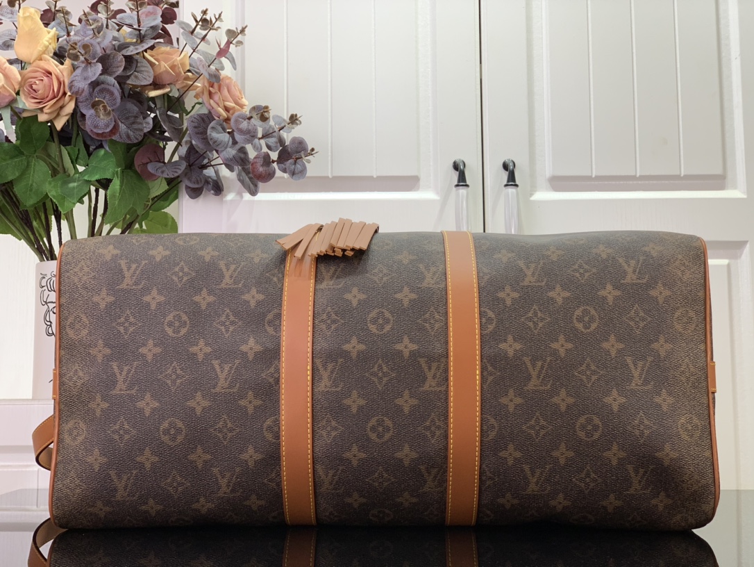 ルイヴィトン バンドリエール 新作 Louis Vuitton キーポル・バンドリエール 50 ダークブラウン M11541 モノグラム・ダスト キャンバス ゴールド金具 ボストンバッグ - 画像 (7)