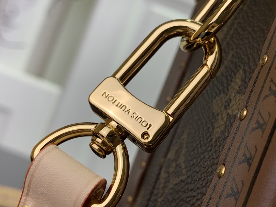 ルイヴィトン ボックス 新作 Louis Vuitton ミニ スクエア トランク ダークブラウン M11210 モノグラム・キャンバス ゴールド金具 - 画像 (5)