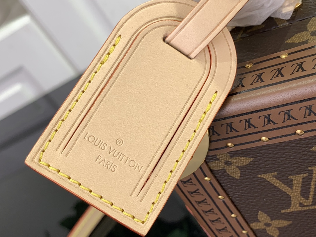 ルイヴィトン ボックス 新作 Louis Vuitton ミニ スクエア トランク ダークブラウン M11210 モノグラム・キャンバス ゴールド金具 - 画像 (4)