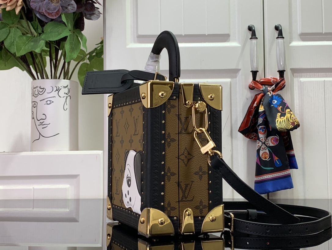 ルイヴィトン ボックス 新作 Louis Vuitton ミニ スクエア トランク ブラウン M11206 モノグラム・キャンバス ゴールド金具 - 画像 (9)