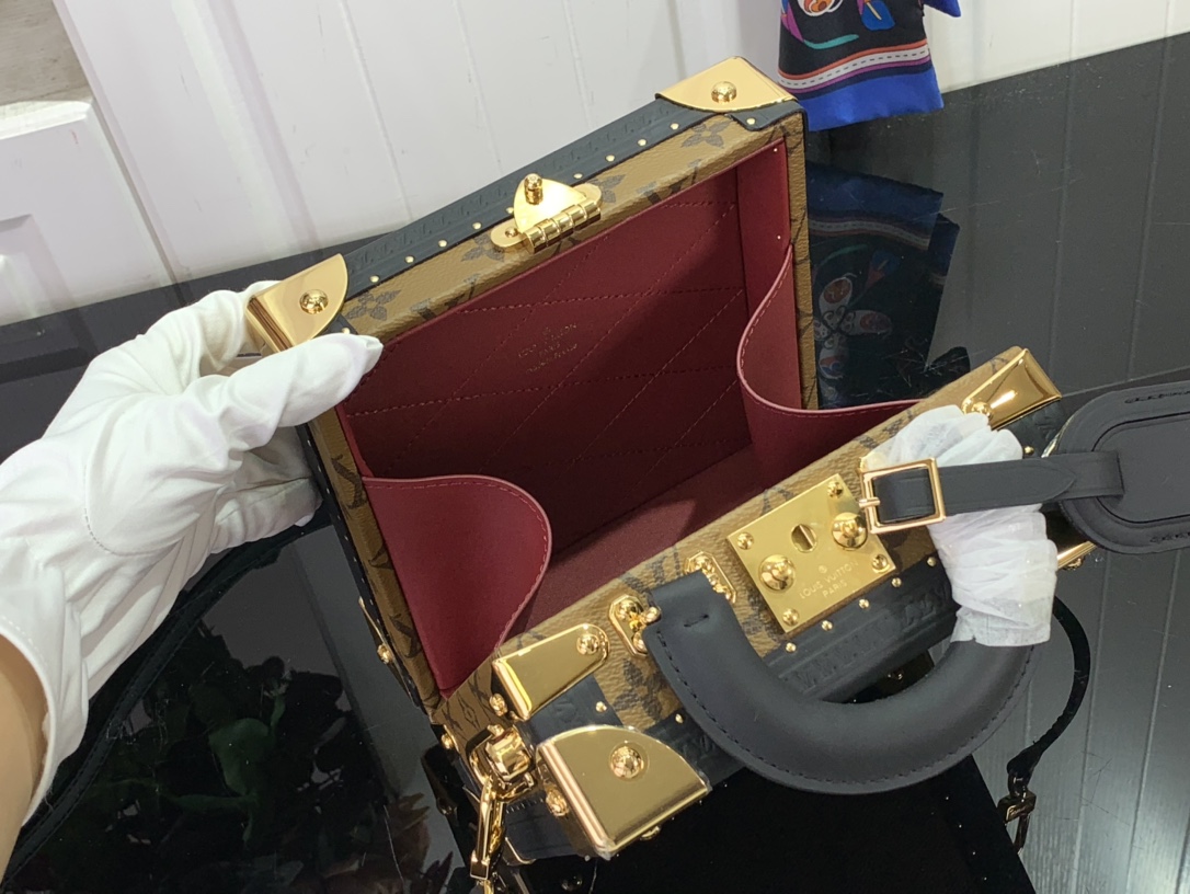 ルイヴィトン ボックス 新作 Louis Vuitton ミニ スクエア トランク ブラウン M11206 モノグラム・キャンバス ゴールド金具 - 画像 (2)