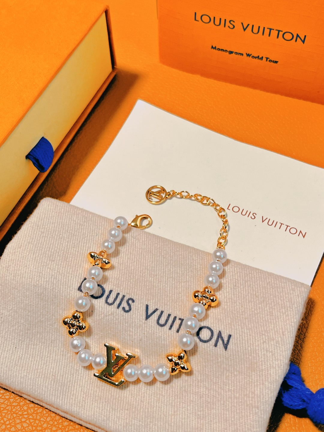 最高級ルイヴィトンスーパーコピー ルイヴィトンブレスレットコピー ブレスレット・マイ LV パール M1129A ゴールド - 画像 (8)