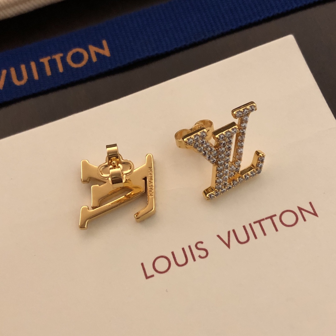 最高級ルイヴィトンスーパーコピー ルイヴィトンピアスコピー ピアス・LV アイコニック ストラス M00609 ゴールド - 画像 (5)