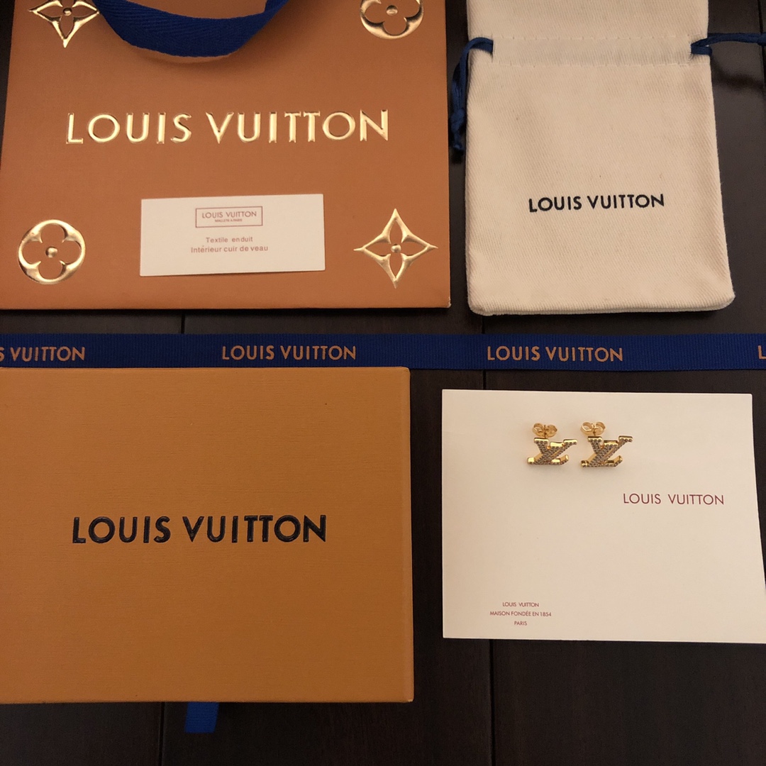 最高級ルイヴィトンスーパーコピー ルイヴィトンピアスコピー ピアス・LV アイコニック ストラス M00609 ゴールド - 画像 (2)