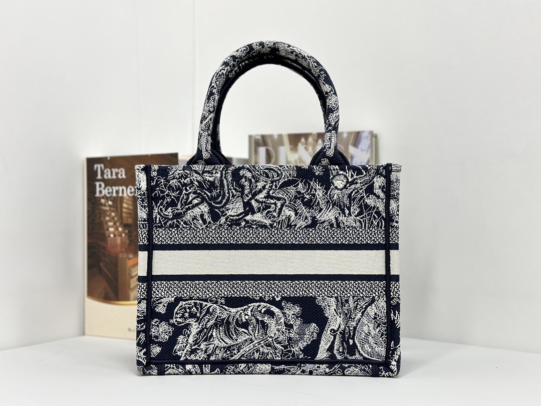 最高級ディオールスーパーコピー ディオールバッグコピー Dior Book Tote バッグ スモール M1265ZRGO_M35I ブルー×ホワイト - 画像 (8)
