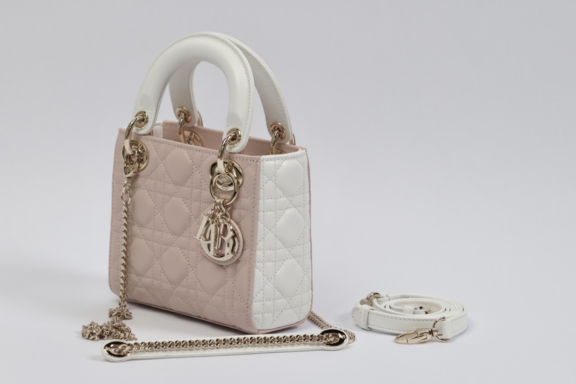 最高級ディオールスーパーコピー ディオールバッグコピー Lady Dior バッグ ミニ M0505ONGE_M050 ピンク×ホワイト ゴールド金具 - 画像 (9)